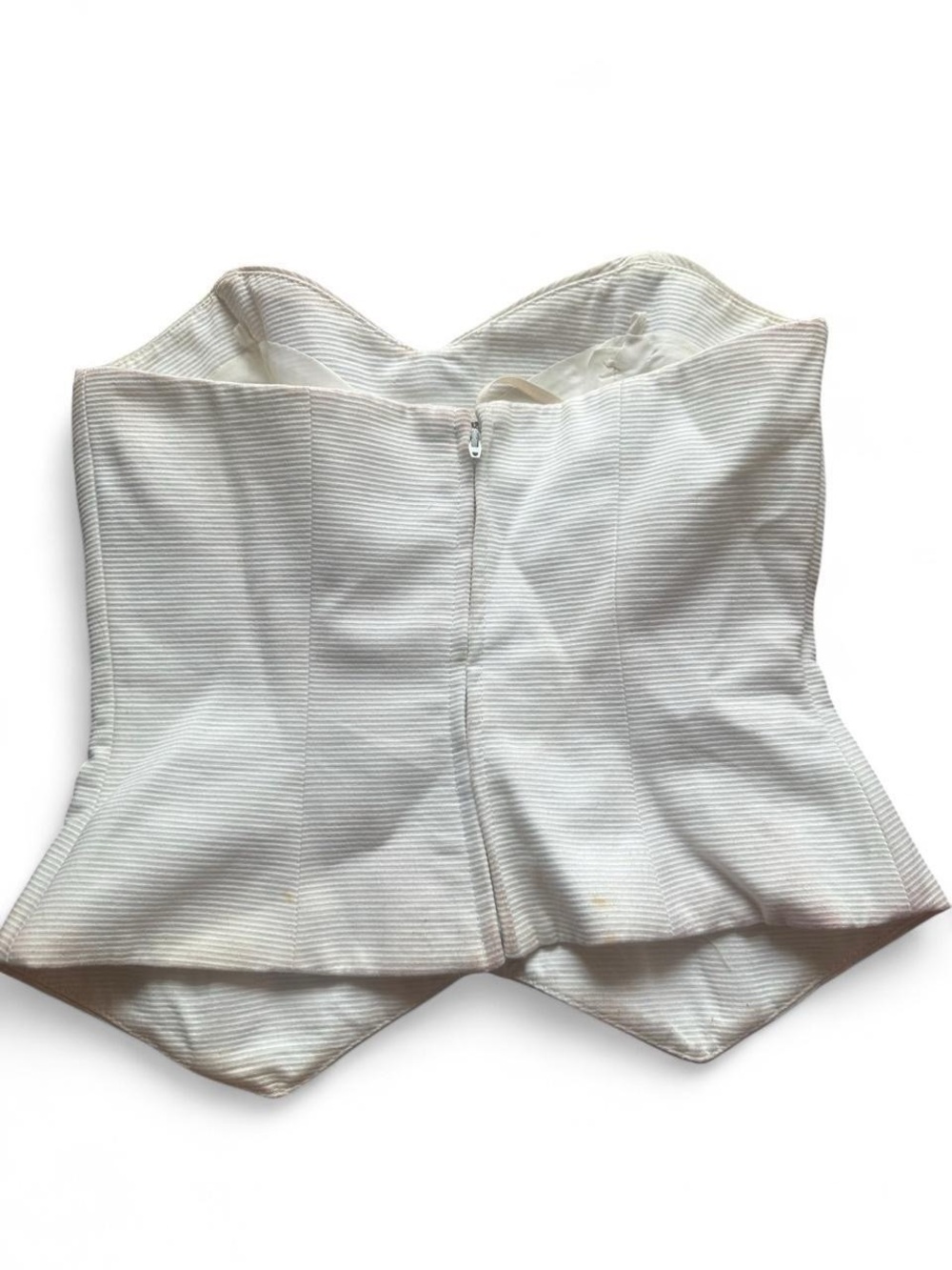 Vintage Christian Dior white corset bustier top with black buttons. Size 2 - Picture 4 of 8